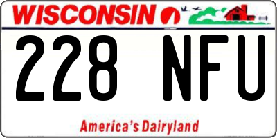 WI license plate 228NFU