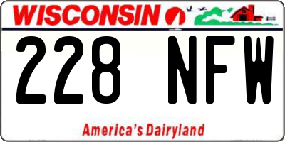 WI license plate 228NFW