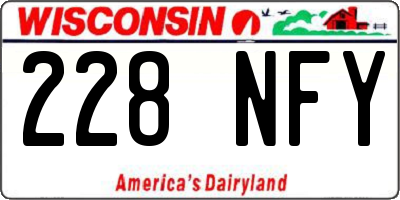 WI license plate 228NFY