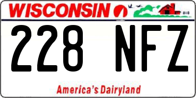 WI license plate 228NFZ