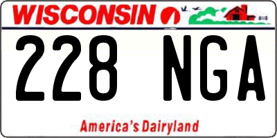 WI license plate 228NGA