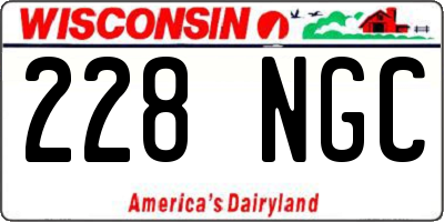 WI license plate 228NGC