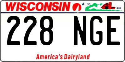 WI license plate 228NGE