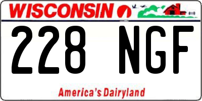WI license plate 228NGF