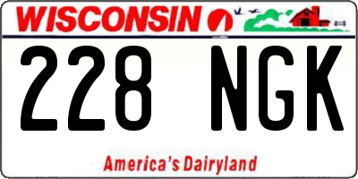 WI license plate 228NGK