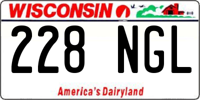 WI license plate 228NGL