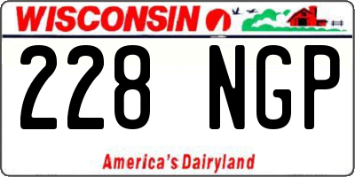 WI license plate 228NGP