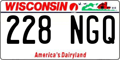 WI license plate 228NGQ