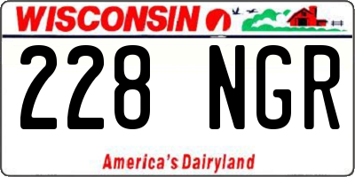 WI license plate 228NGR