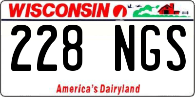 WI license plate 228NGS