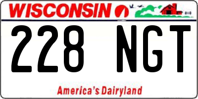 WI license plate 228NGT