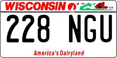WI license plate 228NGU