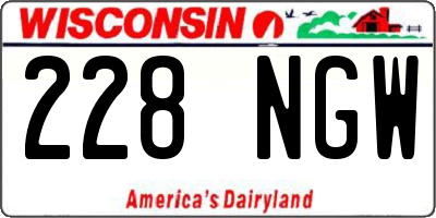 WI license plate 228NGW
