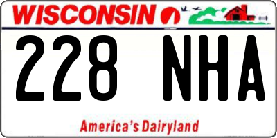 WI license plate 228NHA
