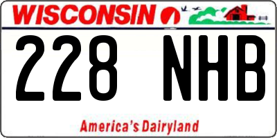 WI license plate 228NHB