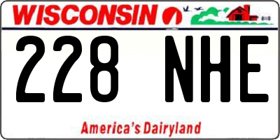 WI license plate 228NHE