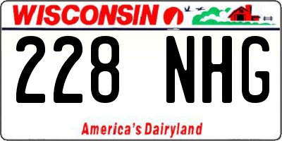 WI license plate 228NHG