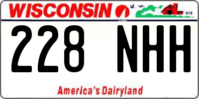 WI license plate 228NHH