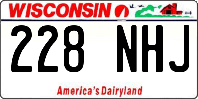 WI license plate 228NHJ