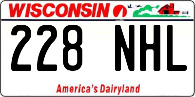 WI license plate 228NHL
