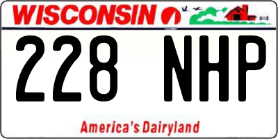 WI license plate 228NHP