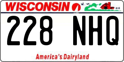 WI license plate 228NHQ