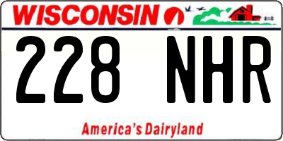 WI license plate 228NHR