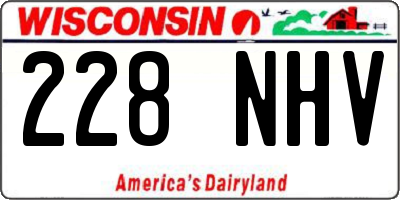 WI license plate 228NHV
