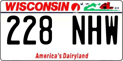 WI license plate 228NHW