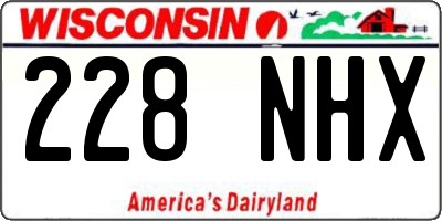 WI license plate 228NHX