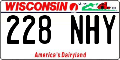 WI license plate 228NHY