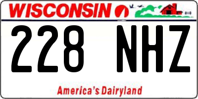 WI license plate 228NHZ