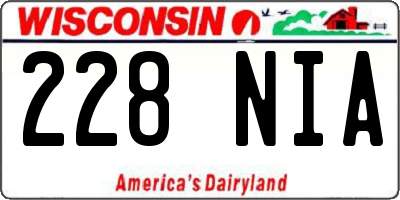 WI license plate 228NIA
