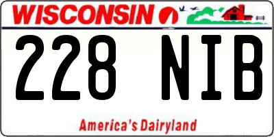 WI license plate 228NIB