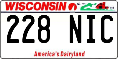 WI license plate 228NIC