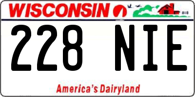 WI license plate 228NIE