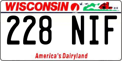 WI license plate 228NIF