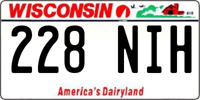 WI license plate 228NIH