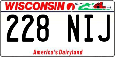 WI license plate 228NIJ