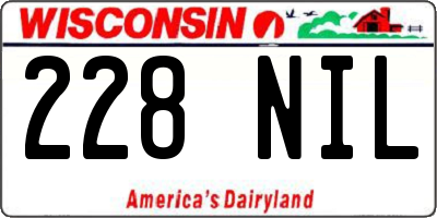 WI license plate 228NIL