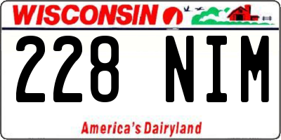 WI license plate 228NIM