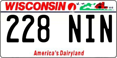 WI license plate 228NIN