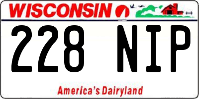WI license plate 228NIP