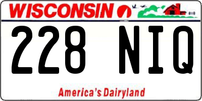 WI license plate 228NIQ