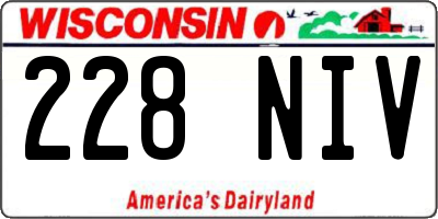 WI license plate 228NIV