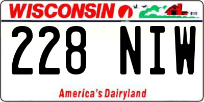 WI license plate 228NIW