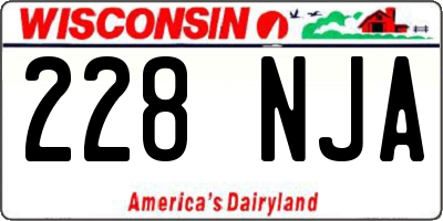 WI license plate 228NJA