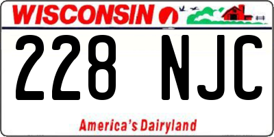 WI license plate 228NJC