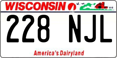 WI license plate 228NJL