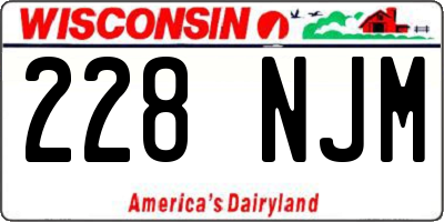 WI license plate 228NJM